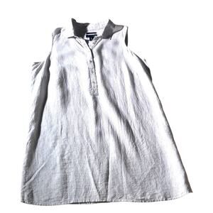 Tahari Loose Fit Pure Linen Dress. 1X